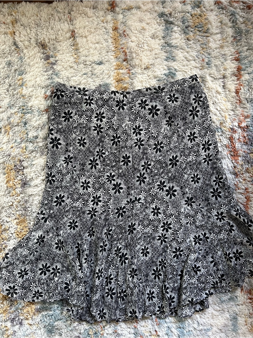 Vintage silk midi skirt